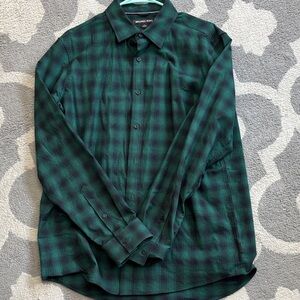 Michael Kors Dark Green Checkered Men's Shirt size L